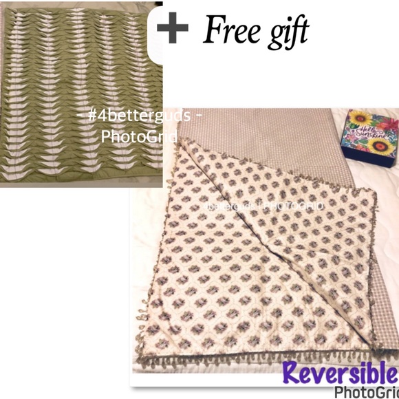 Custom Made Reversible Purple Floral w Dots & Gingham Check Plaid Tablecloth - Picture 1 of 16